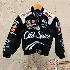 Vintage Y2K JH Designs Old Spice Embroidered Button Down Nascar Racing Jacket XS